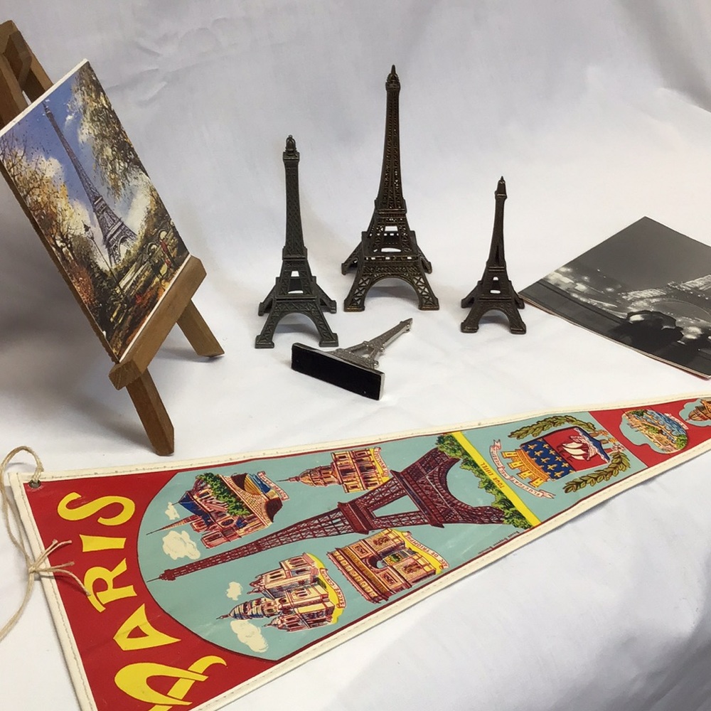 Vintage Paris collection pennant & Eifle Tower retro collectible souvenirs🌹
